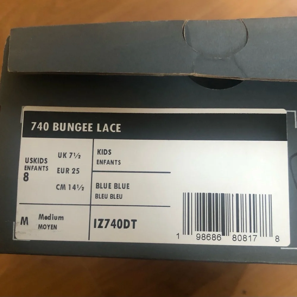 New Balance 740 Bungee Lace Toddler Running Sneakers 8 Size Blue Black  NWB